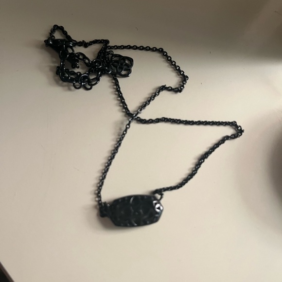 Blue drusy gunmetal Kendra Scott Elisa necklace - Picture 2 of 3